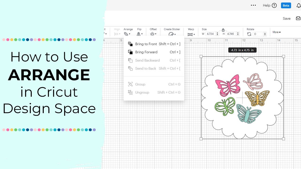 How to Arrange in Cricut Design Space - YouTube