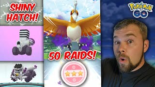 Shiny Shadow Ho-Oh Caught! 50 Raids Completed! Varoom hatched! (Pokémon GO)