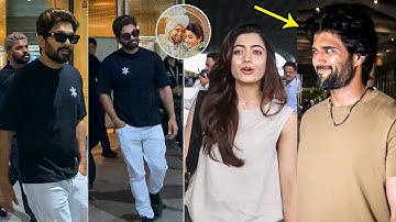 Allu Arjun, Rashmika Mandanna & Vijay Devarakonda Visuals At Airport | Filmylooks