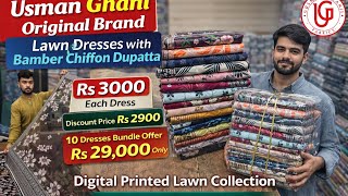 Usman Ghani Original Brand Lawn Dresses 👗 Unstitch Pakistani Kameez Shalwar Dupta 3 Piece Suit PK