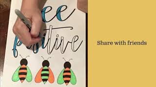 Bee Positive Free Coloring Printable Bee Positive Free Coloring Printable