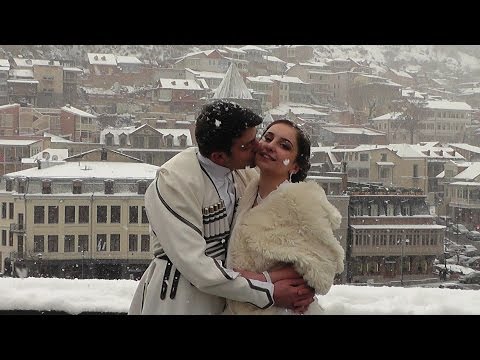 Georgian wedding ქორწილები ზამთარში.  მაღალი ხარისხის ფოტო ვიდეო გადაღებები