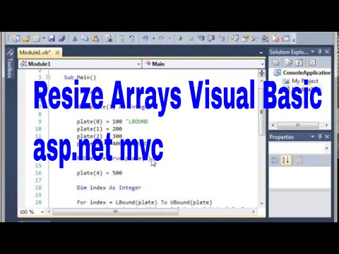 Resize Arrays Visual Basic Tutorial asp.net mvc