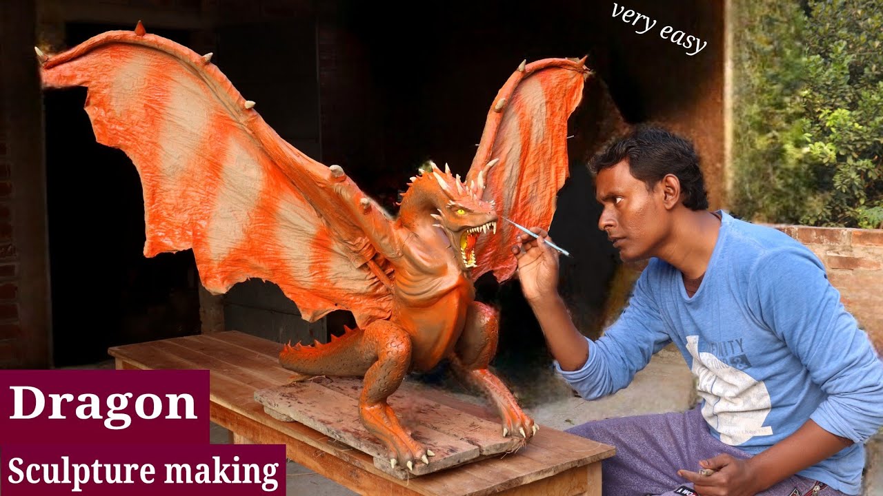 HOW TO MAKE DRAGON WITH CLAY | Legendary Dragon sculpture making | clay art