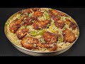 Fried chicken pulao  dawat style quick fried chicken pulao platter