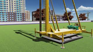 Animation of foundation pit excavation construction