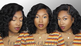 GRWM | HAIR + MAKEUP | BOUNCY C PART LOOSE WAVE GLUELESS BOB | FT. LUVME HAIR