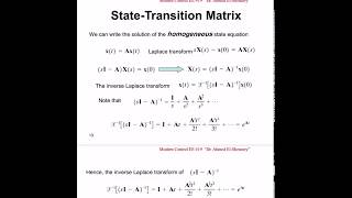 EE 419 Lecture 7 part 2 -  state transition matrix