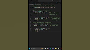 Python Interview Question:"Make a Diamond Pattern"#interview #shorts #viralvideo #codingchallenge