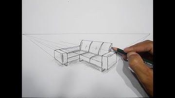 How To Draw a Sofa in 2 Point Perspective