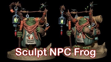 How to sculpt game NPC Frog part 10