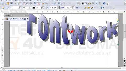 Fügen Sie ein Fontwork-Objekt mit dem Text Hallo Welt ein.