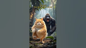 cats vs. monkey fight #shorts #ai #cat #monkey #viralvideo #shortsfeed