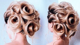 Обучение Прическам. Красивая Прическа на Новый 2019 Год.Flower Bun Hairstyle.New Bridal updo Обучение Прическам. Красивая Прическа на Новый 2019 Год.Flower Bun Hairstyle.New Bridal updo