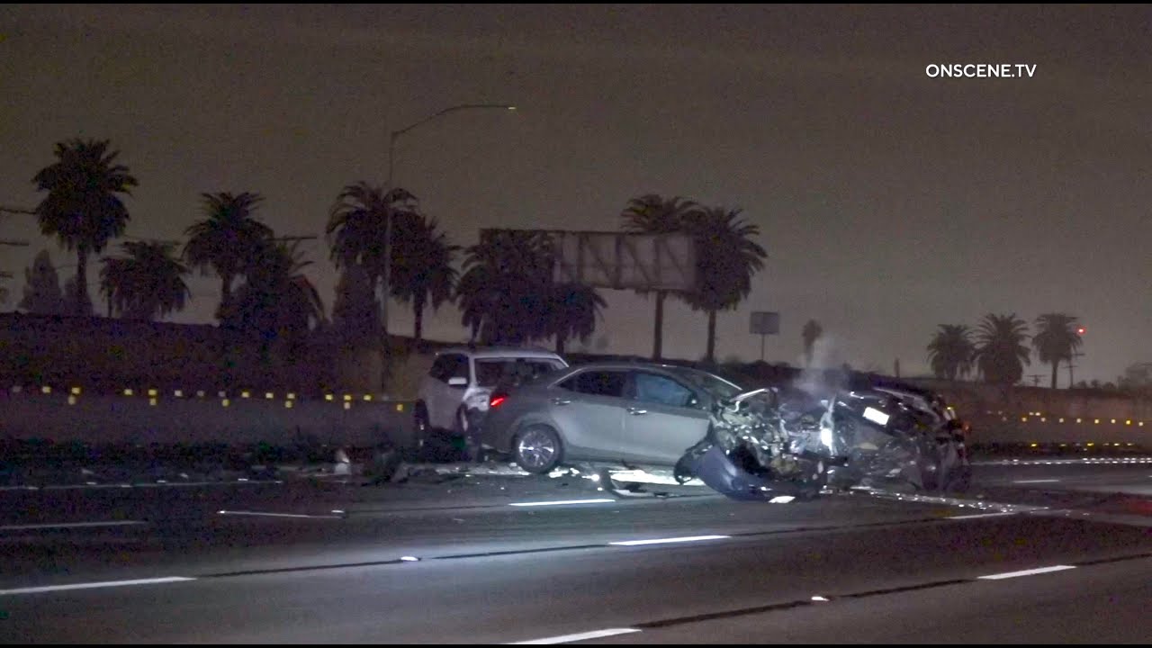 CAUGHT ON CAMERA Multi Car Freeway Wreck RAW FOOTAGE  Los Angeles