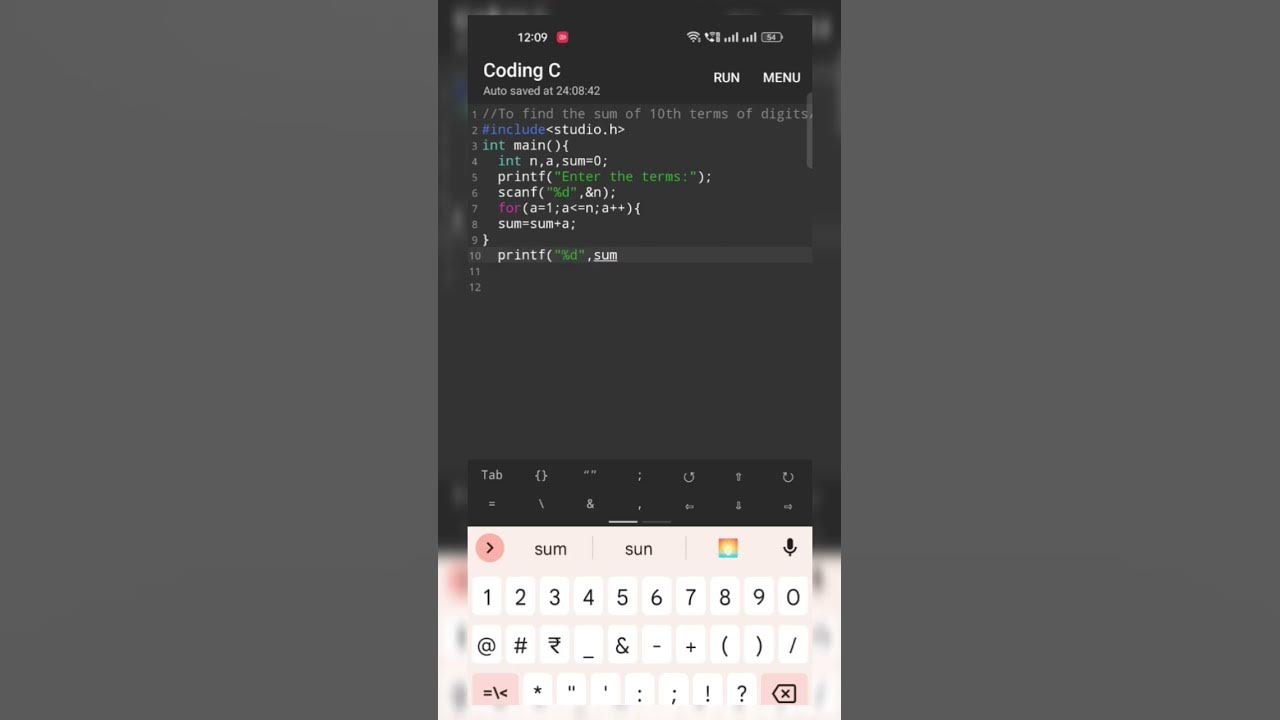 Sum of nth term digits in c programming..🌝#shortvideo #cprogramming # ...