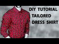 DIY tailored mens button shirt sewing tutorial. How to make a slim dress shirt for men from scratch.