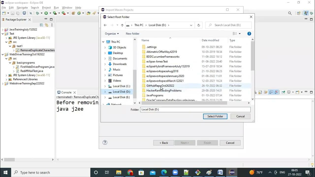 Selenium How To Import Maven Project Into Eclipse IDE GMT20221027 - YouTube
