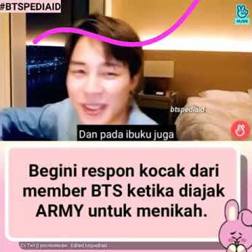 Respon member bts diajak nikah army😂❤