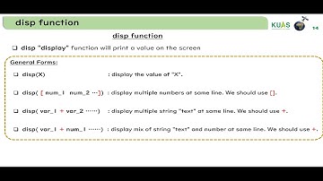 13.3 display "disp" function  in MATLAB