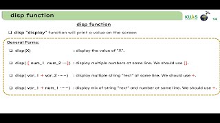 13.3 display "disp" function  in MATLAB