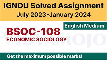 IGNOU BSOC 108 Solved Assignment 2023-24 [PDF Download] | English Medium
