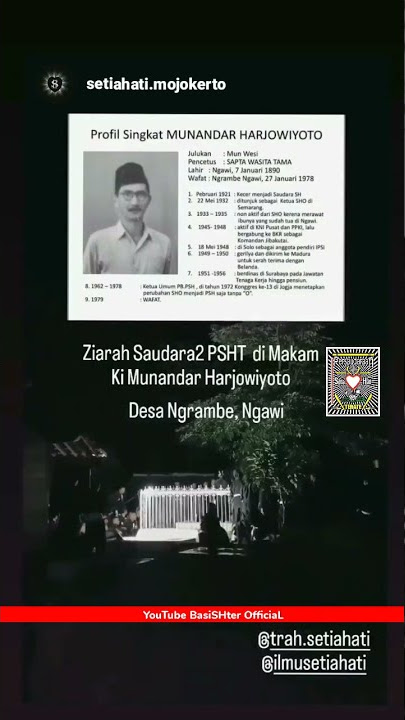 Profil Singkat Mbah Munandar Harjowiyoto Makamnya Ada Di Ngawi, Trah Setia Hati Psht Pshw