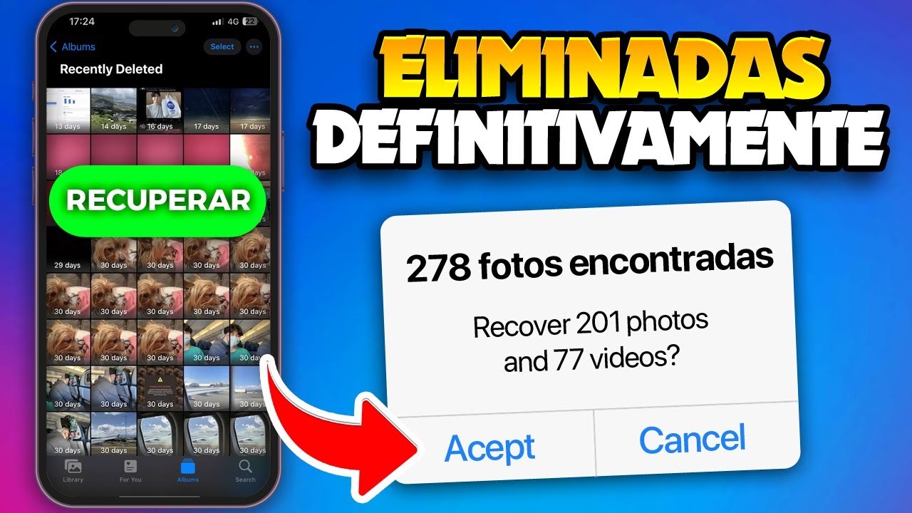 Recuperar FOTOS BORRADAS de Forma Permanente en iOS (iPhone/iPad) - YouTube