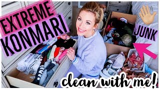 CLEAN WITH ME 2019 | ULTIMATE KONMARI DECLUTTER + EXTREME CLEANING MOTIVATION