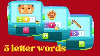 Axe, Bow, Paw, Cry, Den, Dry Learn To Read - 3-Letter Word - Letter Sound - Phonics For Kids