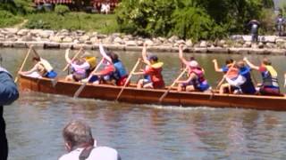 Angus and the war canoe