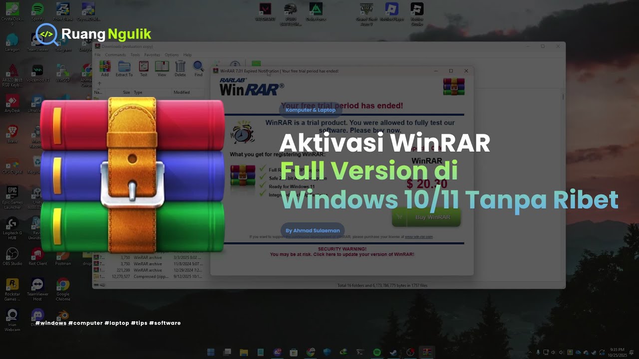 Aktivasi WinRAR Full Version di Windows 10/11 Tanpa Ribet