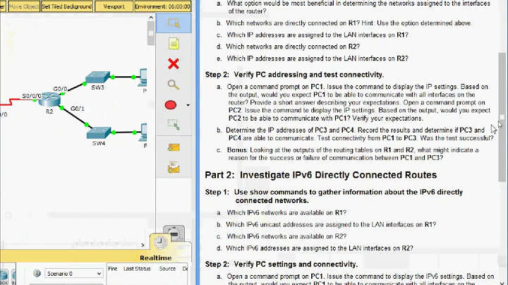 1.3.2.5 Packet Tracer - Investigating Directly Connected Routes