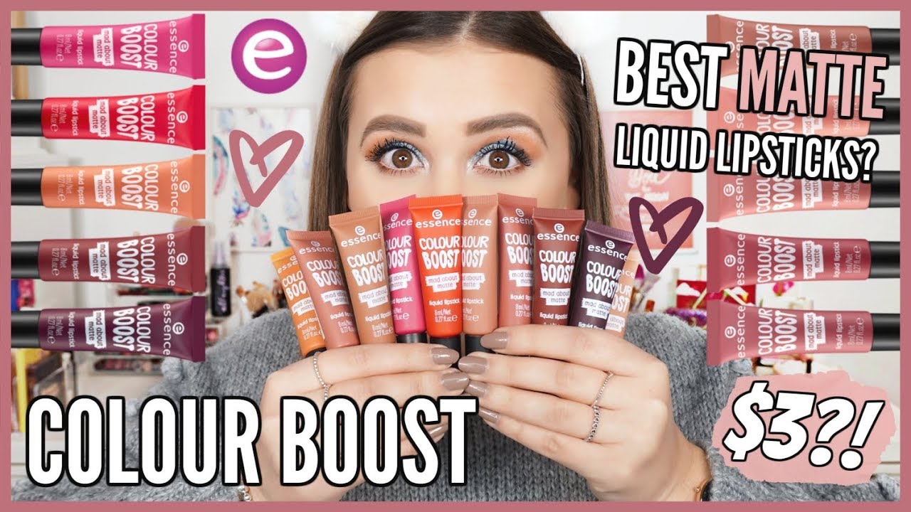 ESSENCE COLOUR BOOST MATTE LIQUID LIPSTICKS Lip Swatches