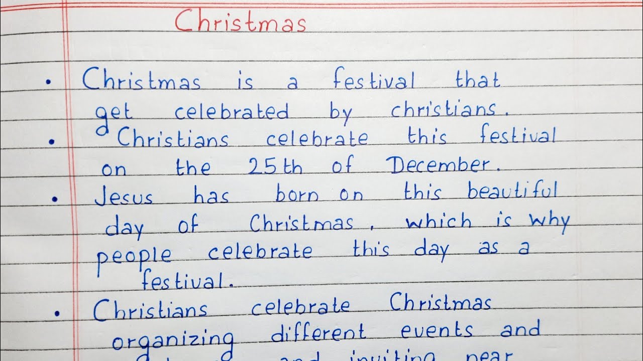 Write 10 lines on Christmas Short Essay English YouTube
