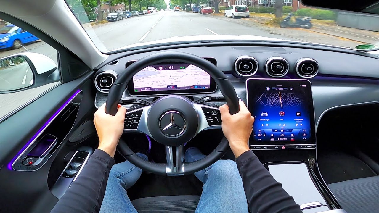2022 Mercedes Benz c class c220d T - pov test drive - YouTube