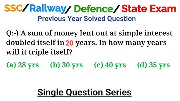 A sum of money lent out at simple interest doubled itself in 20 years. In how many years will it