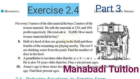 8th class maths| chapter 2|linear equations in one variable| Exercise 2.4 |Q no 8,9&10 part 3|