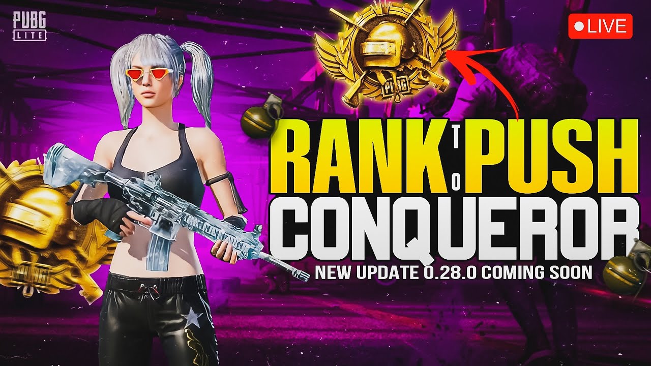 PUBG LITE LIVE STREAM | RANK PUSH TO CONQUEROR GAMEPLAY | NEW UPDATE 0. ...