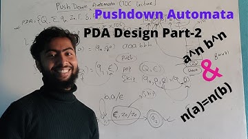 PDA Design a^nb^n and n(a)=n(b)| University asked questions| Very very important| TOC Lecture Part-2