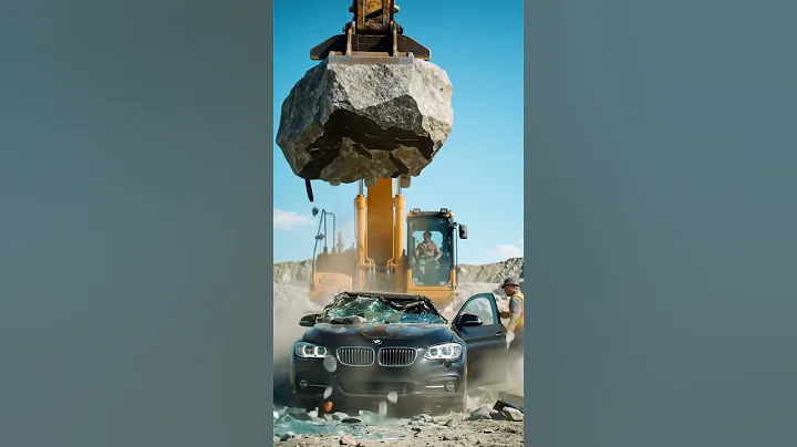 Throwing a large rock at a BMW😐 #ai #car #viral #shorts #bmw #cars #engine #aigenerated #big #rock