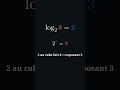 Les logarithmes en base a : log₂ 8 = 3 #Shorts