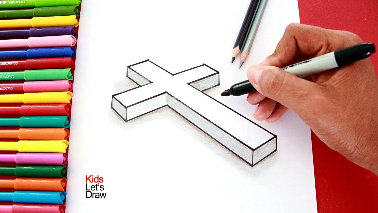 Cómo dibujar una CRUZ EN 3D fácil | How to Draw a 3D Cross easy! - thptnganamst.edu.vn