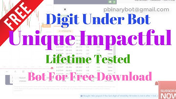 Free Binary.com Bot - Digit Under Binary Bot | Unique Impactful Binary Bot