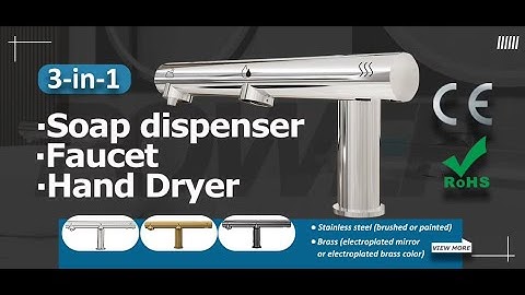 Install STF-048 Chrome 3 in 1 Touchless Faucet and Sensor Soap Dispenser with Automatic Hand Dryer