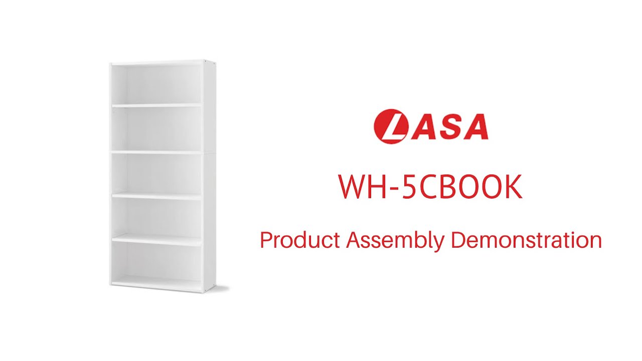 6-Shelf Bookcase - White Wooden Storage, 31.7x23.8x9.2cm, Easy Assembl
