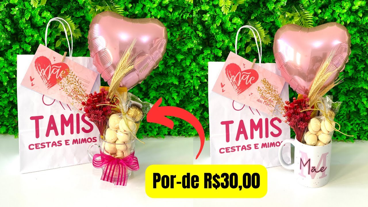 Caneca com balão para o dia das Mães super barata e fácil de montar, para iniciantes