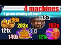 4 machines 9 games bonus all wins over 70x with different bets