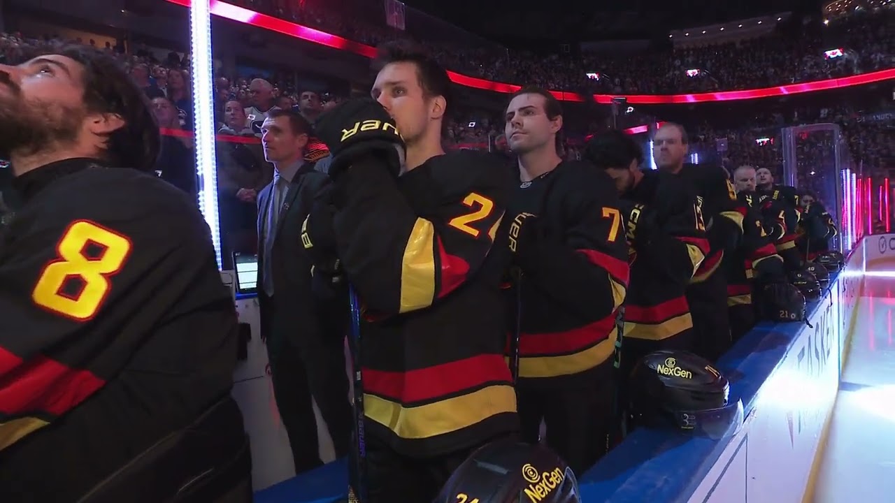 Krystal Kiran sings ‘O Canada’ National Anthem Canucks vs Hurricanes 28/10/2024