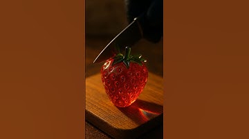 Cutting a Glass Strawberry 🍓 ASMR | So Satisfying! #shorts #ai #asmr #satisfying #relaxing #aiart